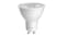 White GU10 LED spotlight bulb with a smooth, tapered body and circular lens White GU10 LED spotlight bulb with a smooth, tapered body and circular lens