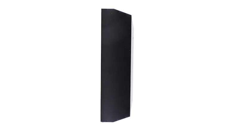 Side view of the black paper towel dispenser Side view of the black paper towel dispenser