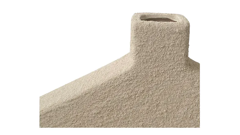 Close-up view of a stone-textured vase neck Close-up view of a stone-textured vase neck