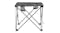 Front view of the NNEVL grey folding camping table with two integrated mesh cup holders Front view of the NNEVL grey folding camping table with two integrated mesh cup holders