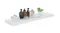 Modern floating shelf styled with a book, a vase, and decor Modern floating shelf styled with a book, a vase, and decor