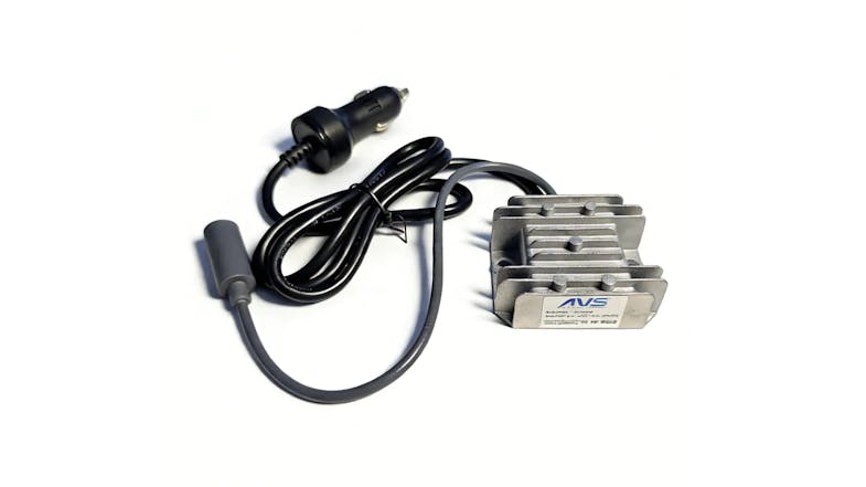 A DC power Air Vision Systems Starlink Mini Step-Up converter with cables and a car cigarette lighter plug A DC power Air Vision Systems Starlink Mini Step-Up converter with cables and a car cigarette lighter plug