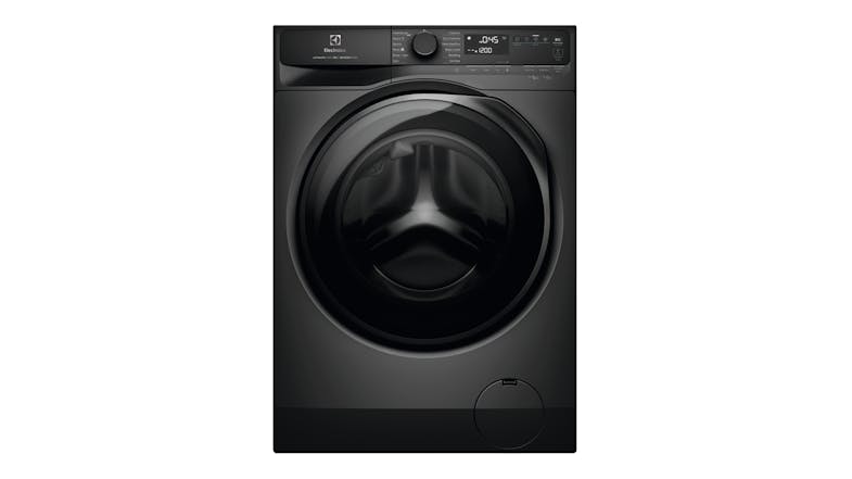 Front view of Electrolux UltimateCare 700 10kg washing machine in Dark Onyx finish Front view of Electrolux UltimateCare 700 10kg washing machine in Dark Onyx finish