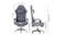 Front and side view of an office chair with labelled measurements for width, height, and seat depth Front and side view of an office chair with labelled measurements for width, height, and seat depth