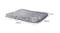 A fluffy charcoal-finish pet bed with labelled dimensions A fluffy charcoal-finish pet bed with labelled dimensions