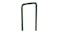 A close‑up of the top rounded bend on a green U‑shaped artificial grass peg, showing smooth coating and durable steel construction A close‑up of the top rounded bend on a green U‑shaped artificial grass peg, showing smooth coating and durable steel construction