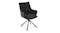 A single charcoal upholstered bar stool displayed against a plain white background A single charcoal upholstered bar stool displayed against a plain white background