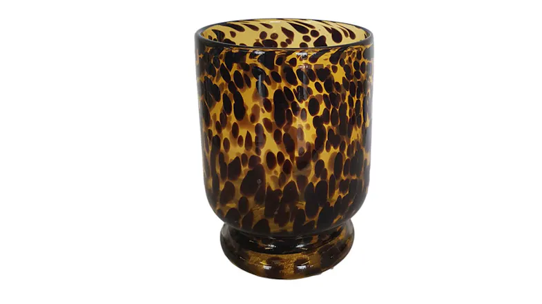 A view of the Lily Tortoiseshell Hurricane Glass Vase A view of the Lily Tortoiseshell Hurricane Glass Vase