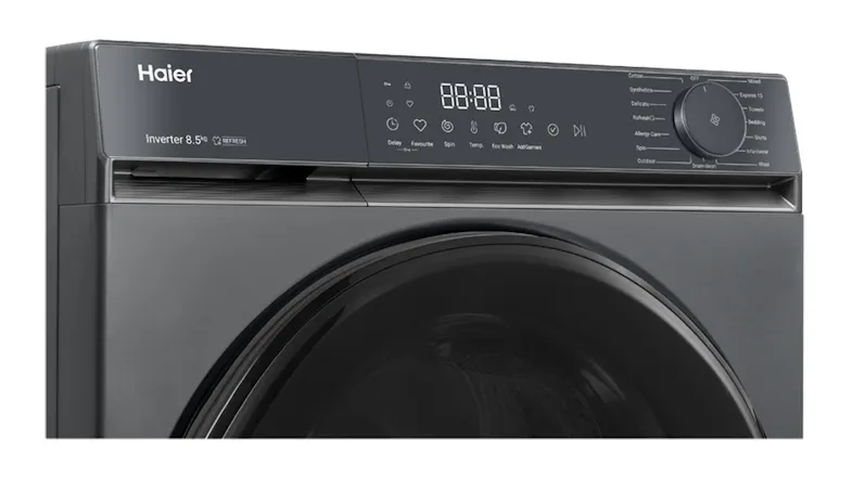 Right side view of the washing machine control panel with an 8.5kg label Right side view of the washing machine control panel with an 8.5kg label