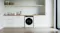 Haier 8.5kg washing machine in a modern kitchen setting Haier 8.5kg washing machine in a modern kitchen setting