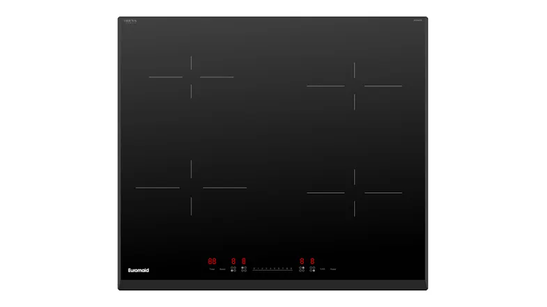 Euromaid 60cm 4 Zone Induction Cooktop in a stylish black colour Euromaid 60cm 4 Zone Induction Cooktop in a stylish black colour
