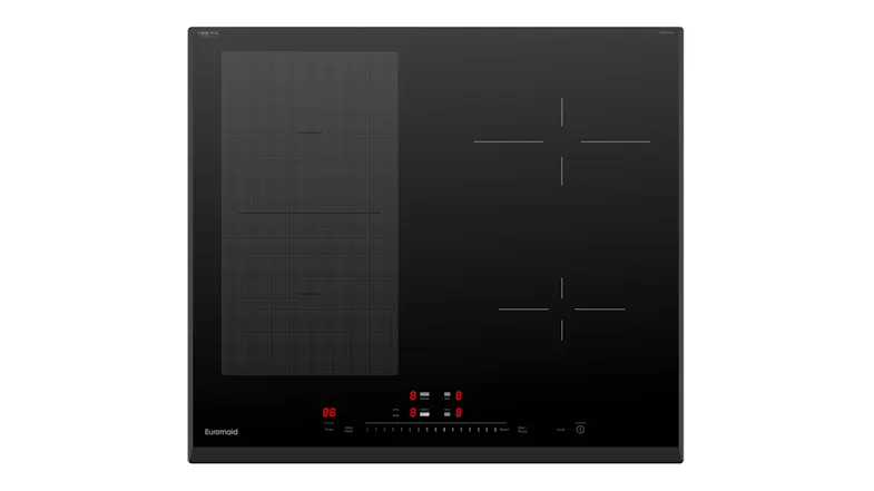 Euromaid 60cm 4 Zone Induction Cooktop in a stylish black colour Euromaid 60cm 4 Zone Induction Cooktop in a stylish black colour