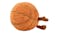 Back view of the round orange basketball plush with brown limbs Back view of the round orange basketball plush with brown limbs