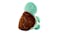 Back view of the teal turtle plush with a brown shell Back view of the teal turtle plush with a brown shell