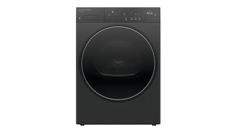 Fisher & Paykel Series 5 10kg Heat Pump Smart Dryer in a sleek dark grey colour Fisher & Paykel Series 5 10kg Heat Pump Smart Dryer in a sleek dark grey colour