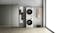 Vertical stack of Whirlpool laundry appliances to save space in a room Vertical stack of Whirlpool laundry appliances to save space in a room