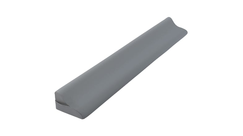 Angled view of the LUXDREAM QUN grey long wedge pillow Angled view of the LUXDREAM QUN grey long wedge pillow