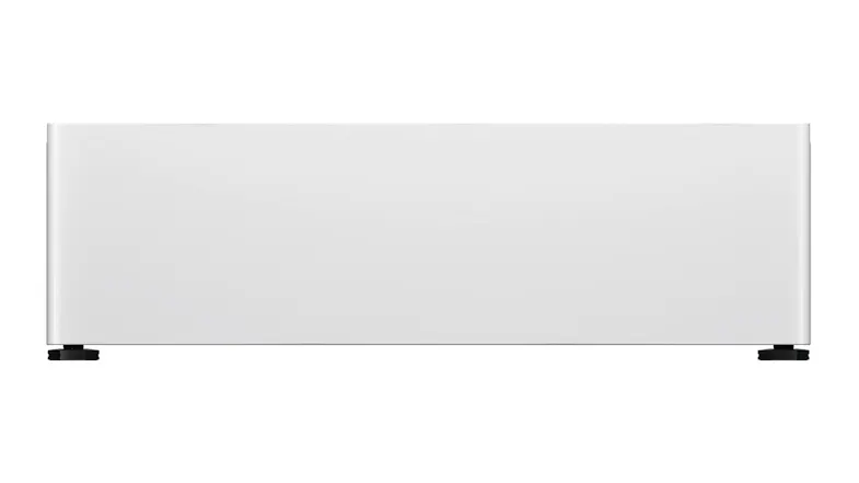 Front view of a white Fisher & Paykel Series 11 18L Stand & Storage with leveling feet Front view of a white Fisher & Paykel Series 11 18L Stand & Storage with leveling feet