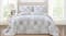 Full view of the Celina Patchwork Natural Queen Coverlet Set in a bright, airy bedroom setting Full view of the Celina Patchwork Natural Queen Coverlet Set in a bright, airy bedroom setting