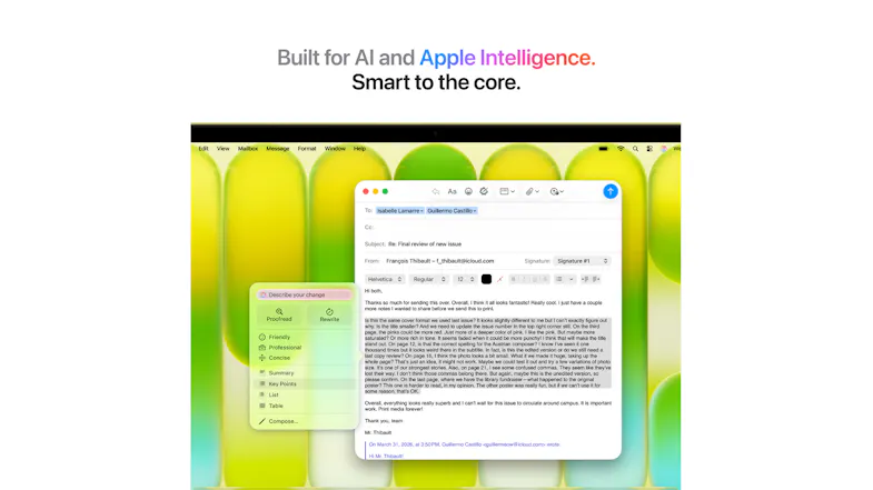 An infographic that explains how the unit is built for AI and Apple Intelligence An infographic that explains how the unit is built for AI and Apple Intelligence