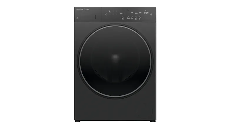 Fisher & Paykel Series 5 12kg Front Loader Smart Washing Machine in a sleek dark grey colour Fisher & Paykel Series 5 12kg Front Loader Smart Washing Machine in a sleek dark grey colour