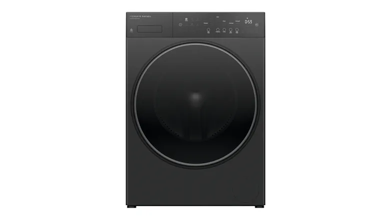 Fisher & Paykel Series 5 8kg Front Loader Smart Washing Machine in a sleek dark grey colour Fisher & Paykel Series 5 8kg Front Loader Smart Washing Machine in a sleek dark grey colour