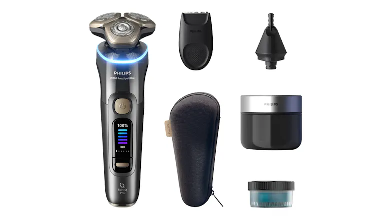 A Philips i9000 Prestige Ultra Wet & Dry Cordless Shaver with SkinIQ Pro A Philips i9000 Prestige Ultra Wet & Dry Cordless Shaver with SkinIQ Pro