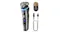 Shaver with a USB charging cable and a 7-year warranty badge Shaver with a USB charging cable and a 7-year warranty badge