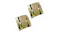 Two gold-toned metal mounting brackets with pre-drilled holes Two gold-toned metal mounting brackets with pre-drilled holes