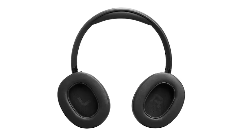 Front view of on-ear cushions showing large L and R indicators Front view of on-ear cushions showing large L and R indicators