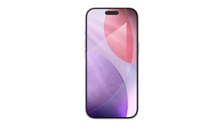 Front view of a transparent screen protector above a phone display Front view of a transparent screen protector above a phone display