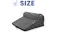 Dark grey wedge pillow with dimensions labelled in centimetres Dark grey wedge pillow with dimensions labelled in centimetres