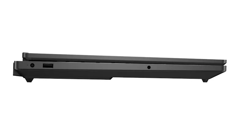 Right side view of a closed laptop with a slim profile Right side view of a closed laptop with a slim profile