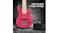 Pink electric guitar with a small black amplifier Pink electric guitar with a small black amplifier