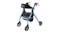 A left-angled view of the Auswheel Four-Wheel Rollator Mobility Aid Light in blue finish A left-angled view of the Auswheel Four-Wheel Rollator Mobility Aid Light in blue finish