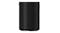 Side profile of the black Sonos Era 100 speaker showing the seamless mesh wrap Side profile of the black Sonos Era 100 speaker showing the seamless mesh wrap