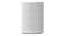 Side profile of the white Sonos Era 100 speaker showing the seamless mesh wrap Side profile of the white Sonos Era 100 speaker showing the seamless mesh wrap