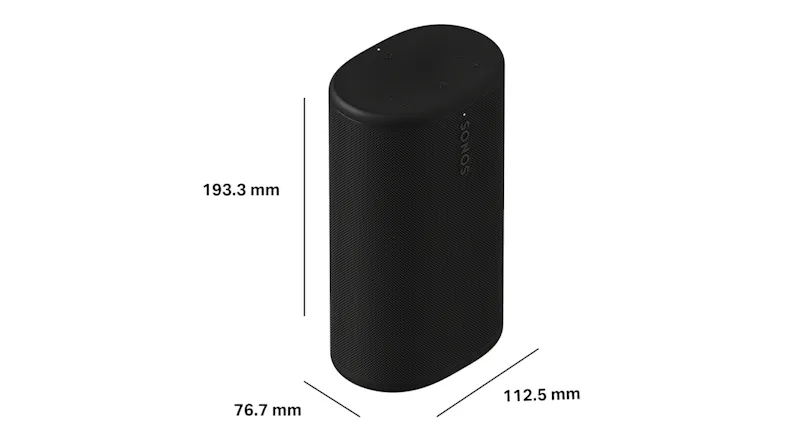 Wireless smart speaker with labelled dimensions Wireless smart speaker with labelled dimensions