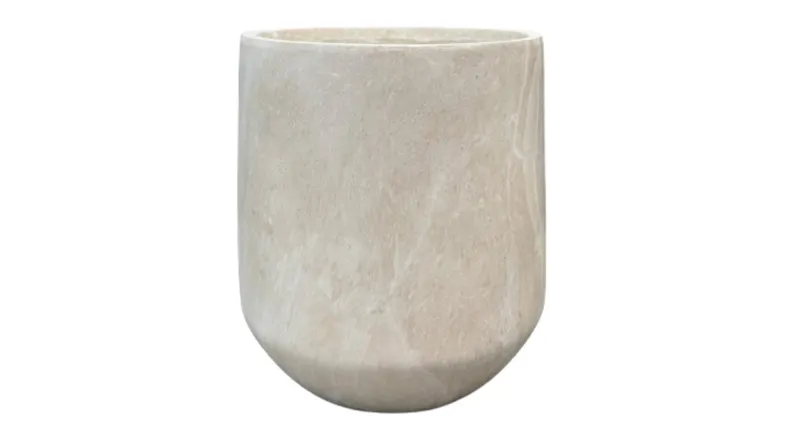 A Bower Beige Marble MGO Planter in a large size A Bower Beige Marble MGO Planter in a large size