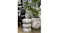 Styled Bower marble MGO planters with lush green plants next to a matching decorative stone stool Styled Bower marble MGO planters with lush green plants next to a matching decorative stone stool