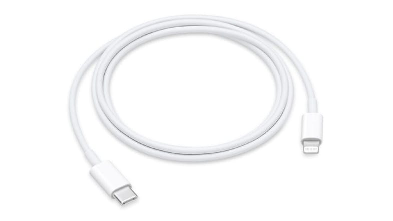 A white Apple USB-C to Lightning Charging Cable in 1m size A white Apple USB-C to Lightning Charging Cable in 1m size