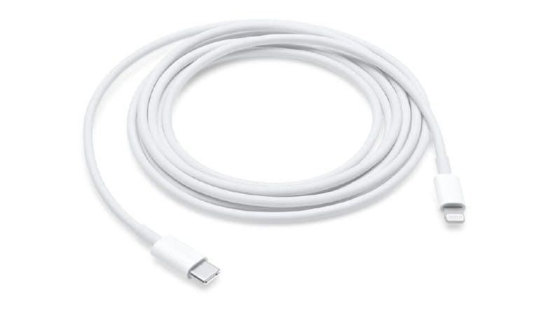 A white Apple USB-C to Lightning Charging Cable in 2m size A white Apple USB-C to Lightning Charging Cable in 2m size