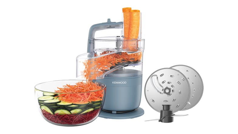 A full view of the Kenwood MultiPro Go Food Processor and its inclusions A full view of the Kenwood MultiPro Go Food Processor and its inclusions