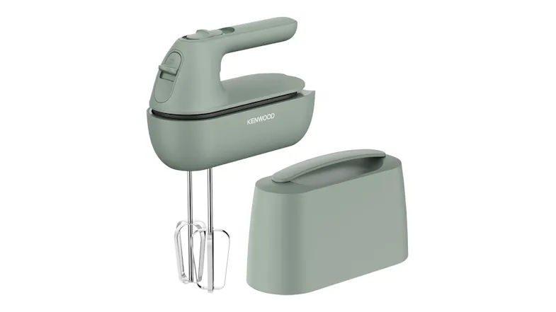 Kenwood QuickMix Go Hand Mixer in eucalyptus green with beaters and its matching storage cover Kenwood QuickMix Go Hand Mixer in eucalyptus green with beaters and its matching storage cover