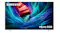 Front view of 115" Samsung R95F Micro RGB TV with colourful abstract wallpaper and Samsung logo Front view of 115" Samsung R95F Micro RGB TV with colourful abstract wallpaper and Samsung logo