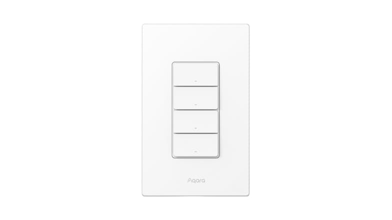 A front-angled view of the Aqara H2 Horizontal Smart Light Switch with 4 Buttons A front-angled view of the Aqara H2 Horizontal Smart Light Switch with 4 Buttons