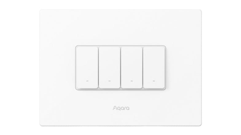 A front-angled view of the Aqara H2 Horizontal Smart Light Switch with 4 Buttons A front-angled view of the Aqara H2 Horizontal Smart Light Switch with 4 Buttons