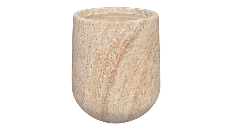 A view of the Bower Travertine MGO Planter in medium A view of the Bower Travertine MGO Planter in medium