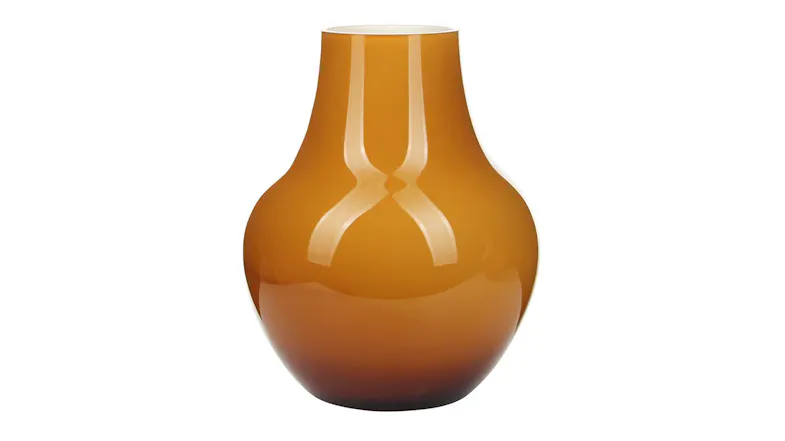 A view of the Danika Amber Glass Vase A view of the Danika Amber Glass Vase