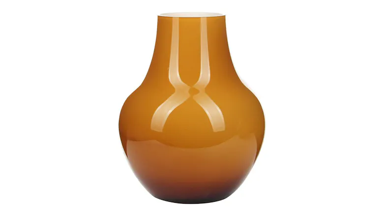 A view of the Danika Amber Glass Vase A view of the Danika Amber Glass Vase